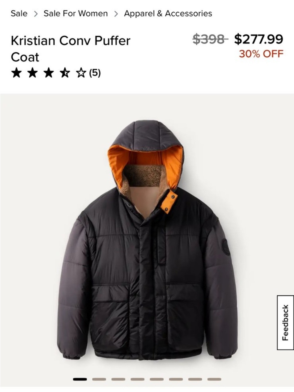 UGG Kristian Conv Puffer vest & Black Puffer Jacket with Orange Hood Lining NWT